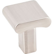 KasaWare Contemporary Pack of (4) - 1" Curved Square Cabinet / Drawer / Furniture Knobs Satin Nickel