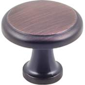 KasaWare Step Ring Pack of (4) - 1-3/16" Round Mushroom Cabinet / Drawer / Furniture Knobs Brushed Oil Rubbed Bronze