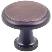 KasaWare Traditional Pack of (10) - 1-3/16" Flat Round with Step Mushroom Cabinet Knobs Brushed Oil Rubbed Bronze