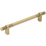 Keeler Beaumont 6-5/16" Center to Center Diamond Knurled Solid Brass Exclusive Custom Luxury Cabinet Bar Handle Satin Brass