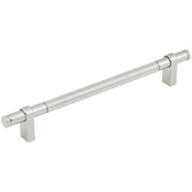 Keeler Marianna 7-9/16" Center to Center Solid Brass Reeded Barrel Custom Exclusive Luxury Cabinet Bar Handle / Drawer Bar Pull Polished Nickel