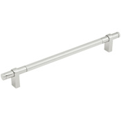 Keeler Marianna 8-13/16" Center to Center Solid Brass Reeded Barrel Custom Exclusive Cabinet Bar Handle / Drawer Bar Pull Polished Nickel