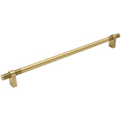 Keeler Beaumont 18" Center to Center Diamond Knurled Solid Brass Custom Exclusive Appliance Handle / Pull Satin Brass