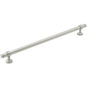 Keeler Cordelia 12" Center to Center Solid Brass Modern Industrial Custom Exclusive Cabinet Bar Handle / Drawer Bar Pull Satin Nickel