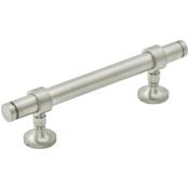 Keeler Cordelia 3-3/4" Center to Center Solid Brass Modern Industrial Custom Exclusive Cabinet Bar Handle / Drawer Bar Pull Satin Nickel