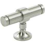 Keeler Cordelia 2-1/4" Solid Brass T Bar Modern Industrial Custom Exclusive Cabinet / Drawer T Bar Knob Satin Nickel