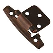Keeler Surface Self-Closing Variable Overlay Screw-On Cabinet Door Hinge with Self Close Function - Single Hinge Vintage Bronze