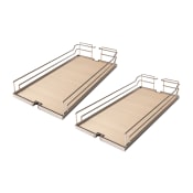 Kessebohmer Arena 14 Inch Wide Dispensa Trays for Cabinet Pull Out Frames - Set of Two Champagne / Maple