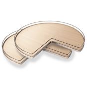 Kessebohmer 32 Inch Shelf-Mounted Kidney Lazy Susan Shelves with Mounted Bearings - Set of Two Champagne / Maple