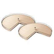 Kessebohmer 32 Inch Diameter Lazy Susan Kidney Shelves Only - Set of Two Champagne / Maple