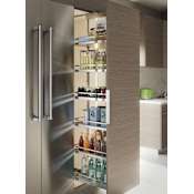 Kessebohmer Pantry Pull-Out Kit - Fits 47-1/4" to 62-7/8" Cabinets with (4) 14" shelves Champagne / Maple