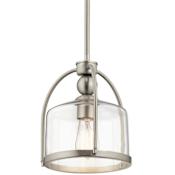 Kichler Single Light 9-1/2" Wide Mini Pendant Brushed Nickel