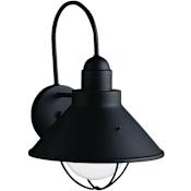 Kichler Seaside Single Light 14" Tall Outdoor Wall Sconce Black