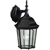 Kichler Madison Single Light 15" Tall Outdoor Wall Sconce with Clear Beveled Glass Panels Black