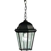 Kichler Madison Single Light 14" Tall Outdoor Lantern Pendant Black