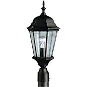 Kichler Madison Single Light 10" Wide Outdoor Post Light with Clear Beveled Glass Panels Black