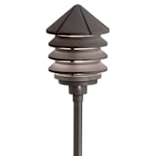 Kichler Six Groove 10" 3-Tier Incandescent Path or Bollard Light Textured Architectural Bronze