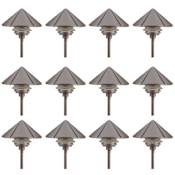 Kichler Six Groove 10" Tall Single Tier Path Light - Set of (12) Textured Architectural Bronze