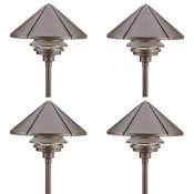 Kichler Six Groove 10" Tall Single Tier Path Light - Set of (4) Textured Architectural Bronze
