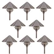 Kichler Six Groove 10" Tall Single Tier Path Light - Set of (8) Textured Architectural Bronze