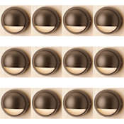 Kichler Half Moon 4" Wide 2700K LED Deck and Step Light - Set of (12) Lights Textured Architectural Bronze
