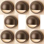 Kichler Half Moon 4" Wide 2700K LED Deck and Step Light - Set of (8) Lights Textured Architectural Bronze