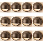 Kichler Half Moon 4" Tall 3000K LED Deck and Step Light - Set of (12) Lights Textured Architectural Bronze