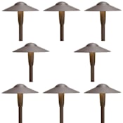Kichler Dome 16" Tall 2700K LED Path Light - Pack of (8) Textured Architectural Bronze