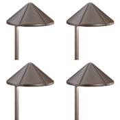 Kichler Six Groove 20" Tall 2700K LED Path Light - Set of (4) Lights Textured Architectural Bronze