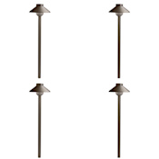Kichler 15" Tall 2700K LED Landscape Path Light - Set of (4) Lights Textured Architectural Bronze