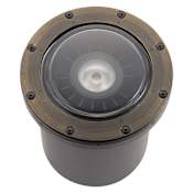 Kichler VLO 7" Wide LED In-Ground Well Light with 60° Beam Spread - 2700K Centennial Brass