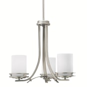 Kichler Hendrik 3 Light 19" Wide Chandelier with Satin Etched Glass Shades Brushed Nickel