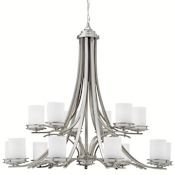 Kichler Hendrik 15 Light 43" Wide 2-Tier Chandelier Brushed Nickel