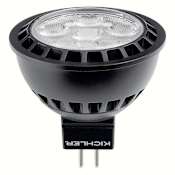Kichler 7.2 Watt MR16 Bi Pin LED Bulb with 40 Degree Flood - 615 Lumens, 3000K, and 80CRI Black