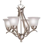 Kichler Dover 18" Wide 4 Light Mini Chandelier with Etched Glass Shades Brushed Nickel