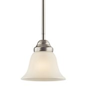 Kichler Wynberg 6" Wide Single Light Pendant with Bell-Shaped Glass Shade Brushed Nickel