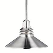 Kichler Grenoble Single Light 11" Wide Pendant with Metal Cone Shade Brushed Nickel