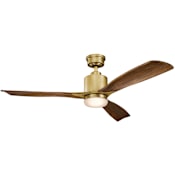 Kichler Ridley II 52" LED Indoor Ceiling Fan with Wall Control Natural Brass