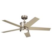 Kichler Brahm 48" 5 Blade Indoor LED Ceiling Fan with Remote Control Brushed Stainless Steel
