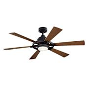 Kichler Gentry Lite 52" 6 Blade Indoor / Outdoor LED Ceiling Fan Distressed Black