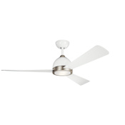 Kichler Incus 56" 3 Blade Indoor Ceiling Fan with Blades, LED Light Kit and Wall Control White