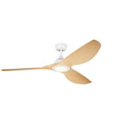 Kichler Imari 65" 3 Blade Indoor / Outdoor DC Motor Ceiling Fan with Blades, LED Light Kit and Wall Control Matte White