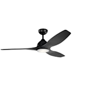 Kichler Jace 60" 3 Blade Indoor Ceiling Fan with Blades, LED Light Kit and Wall Control Satin Black