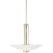 Kichler Hendrik 3 Light 24" Wide Pendant with Satin Etched Glass Shade Brushed Nickel