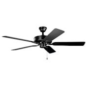 Kichler 52" 5 Blade Indoor / Outdoor Ceiling Fan Satin Black