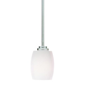 Kichler Eileen Single Light 5" Wide Mini Pendant with Etched Glass Shade Brushed Nickel