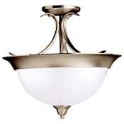 Kichler Dover 3 Light 15" Semi-Flush Ceiling Light Brushed Nickel