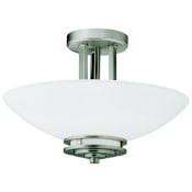 Kichler Hendrik 2 Light 15" Wide Semi-Flush Ceiling Fixture with Satin Etched Glass Shade Brushed Nickel