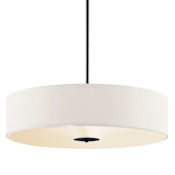 Kichler Convertible 24" Wide 3 Light Drum Pendant / Semi-Flush Ceiling Fixture Black