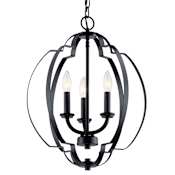 Kichler Voleta 3 Light 17" Wide Taper Candle Single Pendant Black